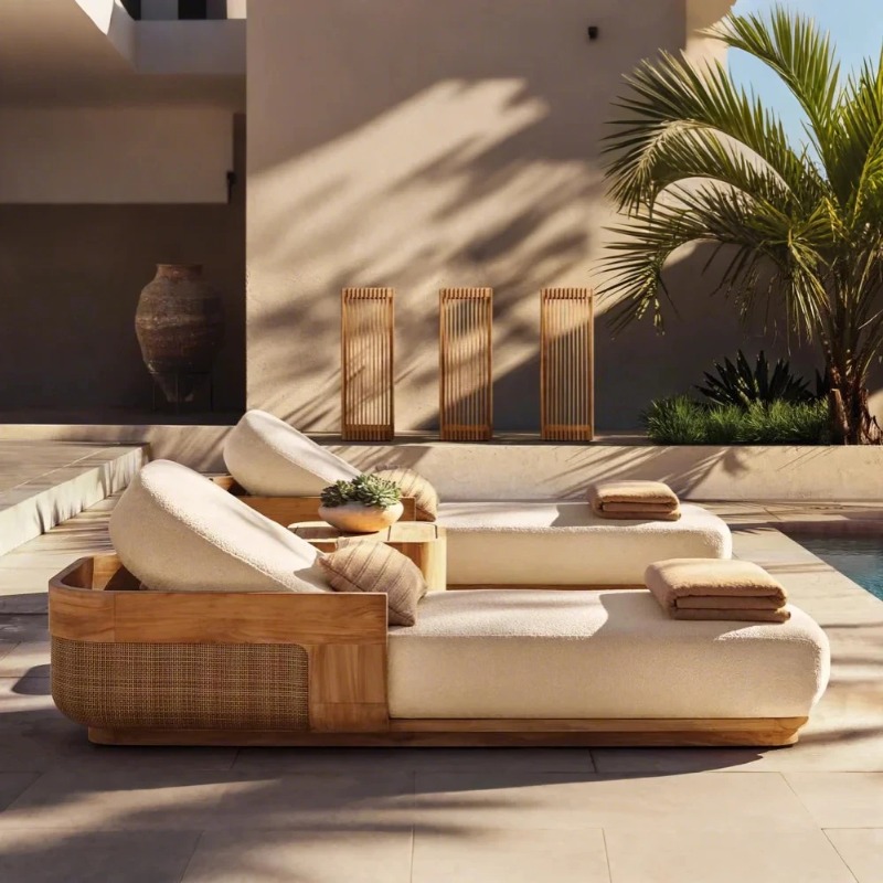 Outdoor Furniture Teak - Set Kursi Santai & Daybed Pantai