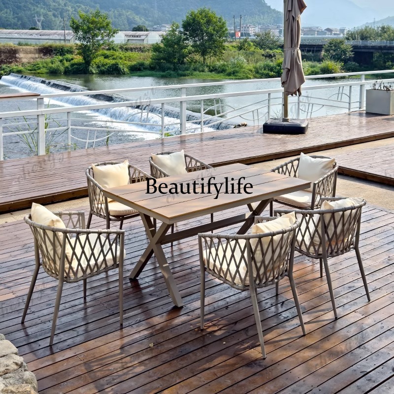 Outdoor Furniture Italian - Set Furnitur Taman Retro Tahan Air