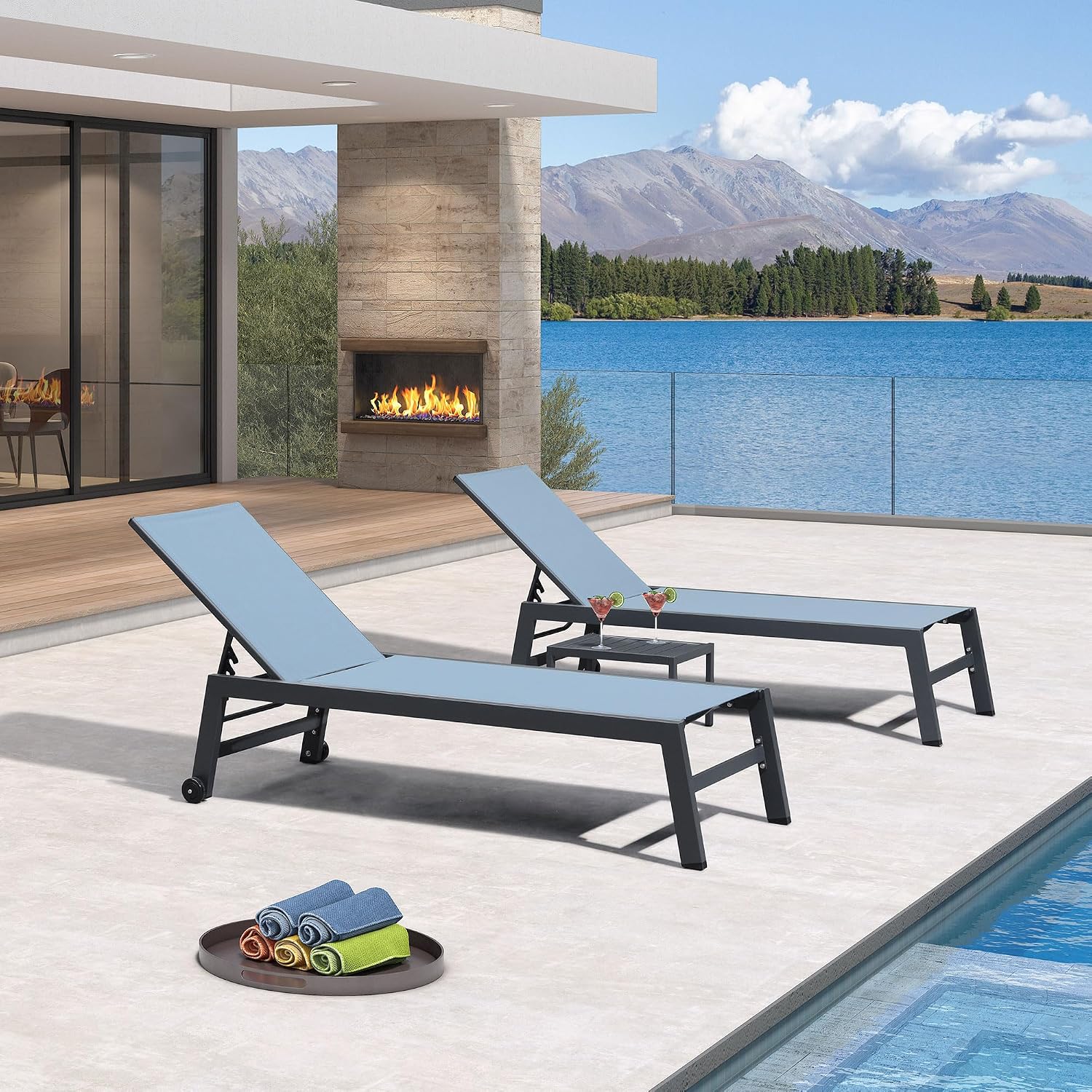 Outdoor Furniture Quick Dry - Set Kursi Santai Textilene Cepat Kering