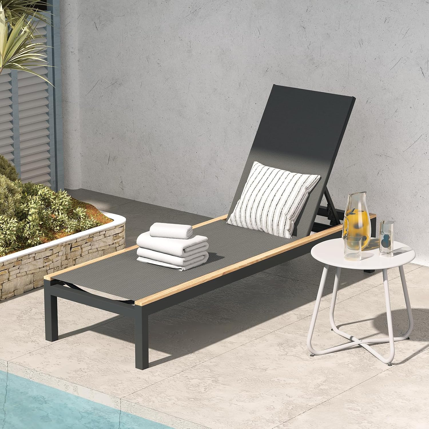 Outdoor Furniture Quick Dry - Kursi Santai Jaring Ekstra Panjang dengan