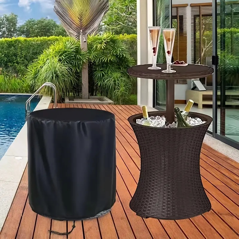 Outdoor Furniture Dining - Penutup Meja Anyaman Luar Ruangan, Penutup