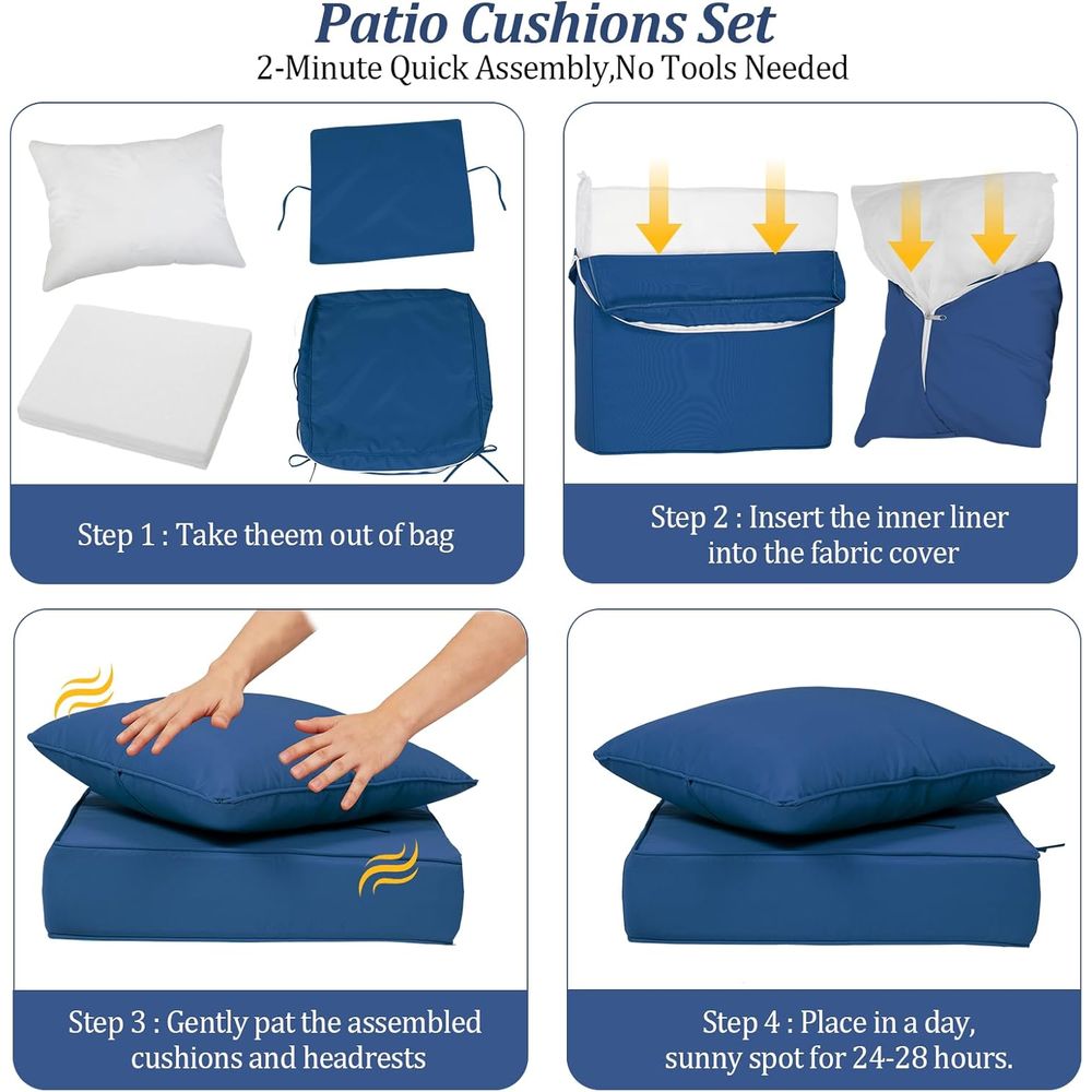 Set 4 Bantalan Kursi Dalam Rua - Outdoor Furniture Waterproof ulasan dan harga