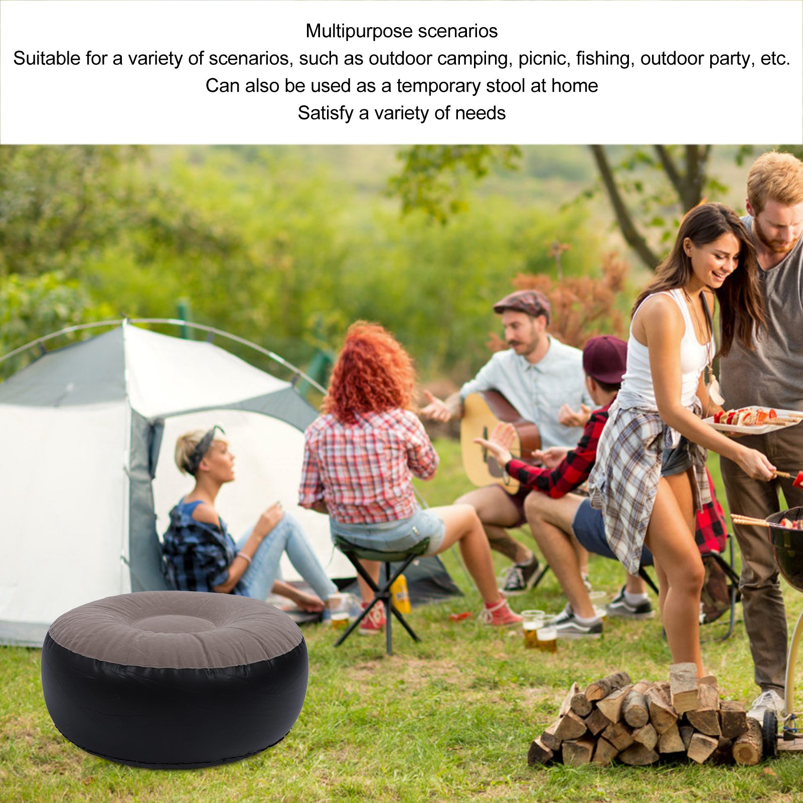 Bangku Tiup Berlapis Kain Serb - Outdoor Furniture Designer ulasan dan harga