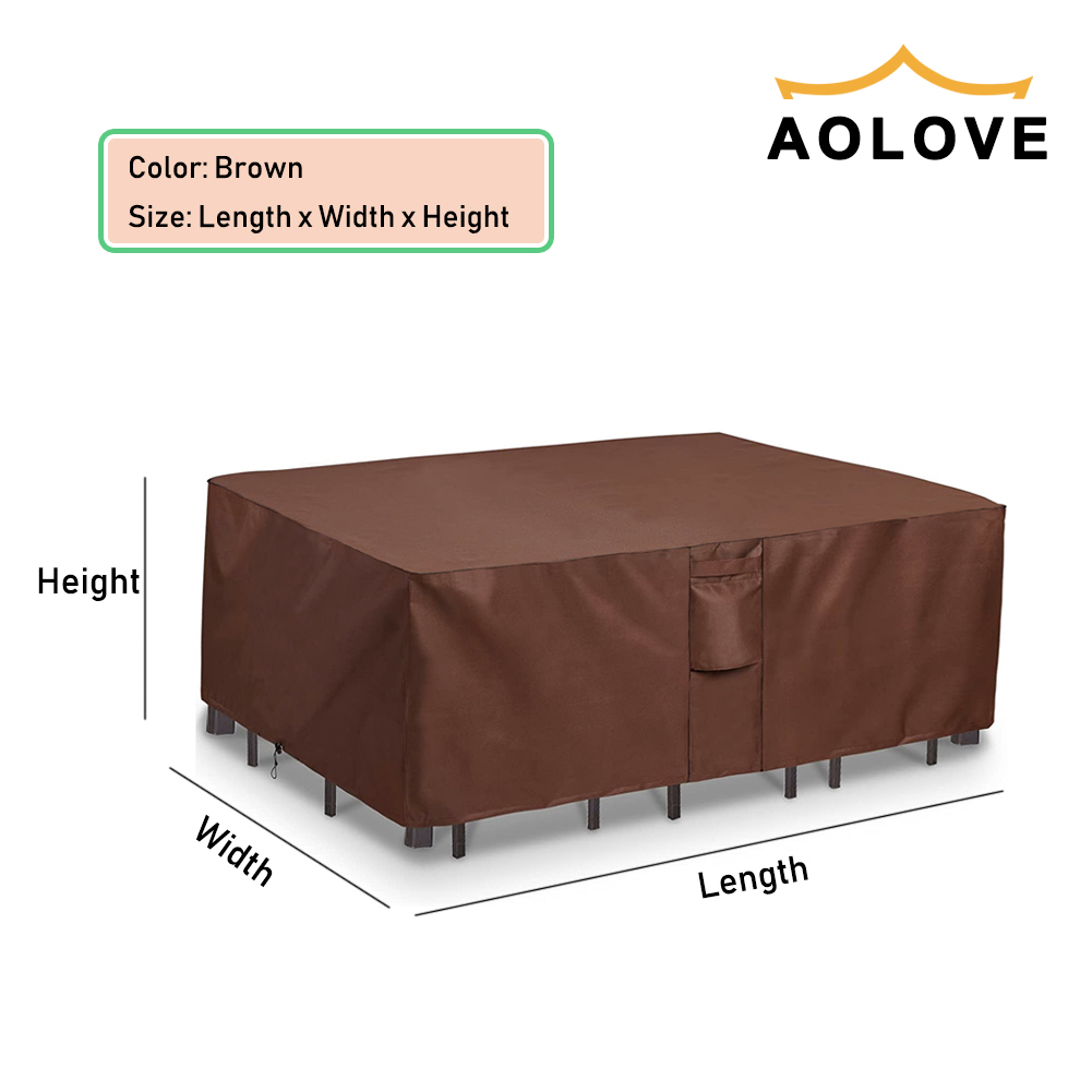 Cokelat 420D Tugas Berat Luar  - Outdoor Furniture Designer ulasan dan harga