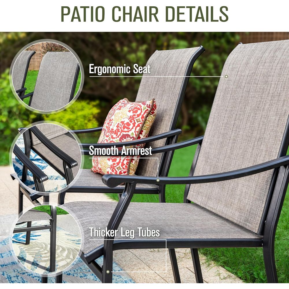Set Meja Makan Teras 9 Buah, 8 - Outdoor Furniture Quick Dry ulasan dan harga