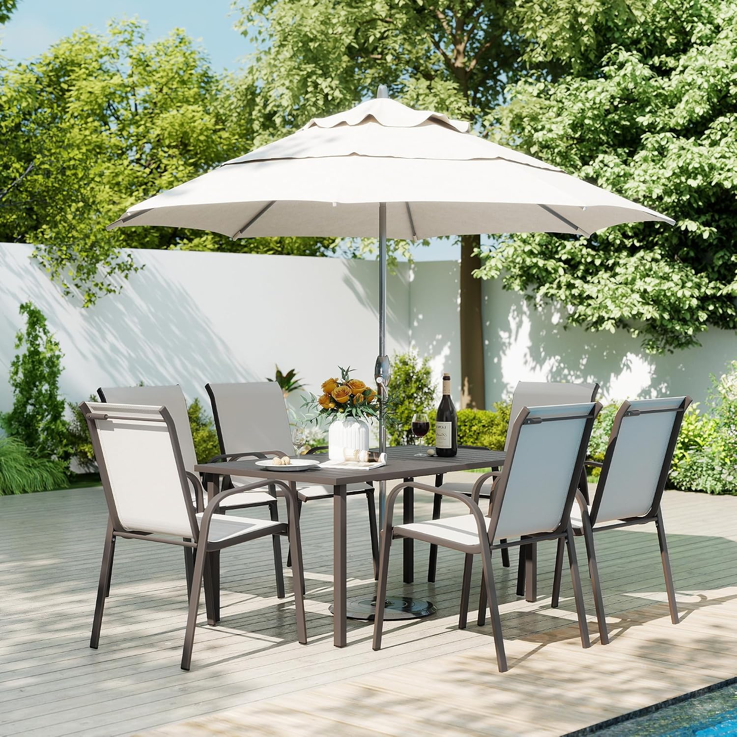 Set Meja Makan Teras Luar Ruan - Outdoor Furniture Quick Dry ulasan dan harga