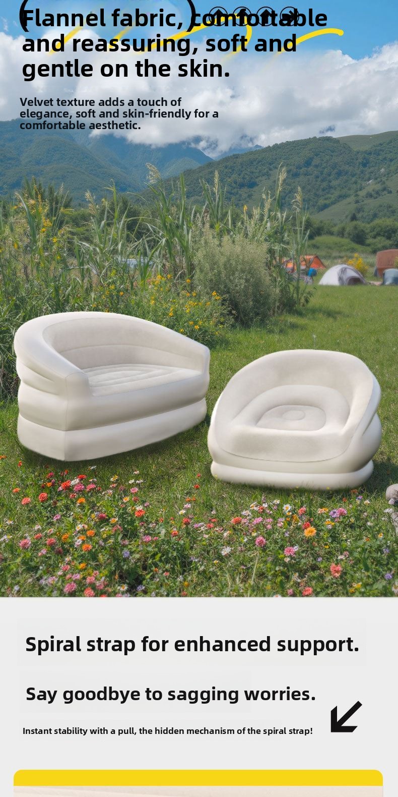 Sofa Tiup Portabel untuk Festi - Outdoor Furniture Designer ulasan dan harga