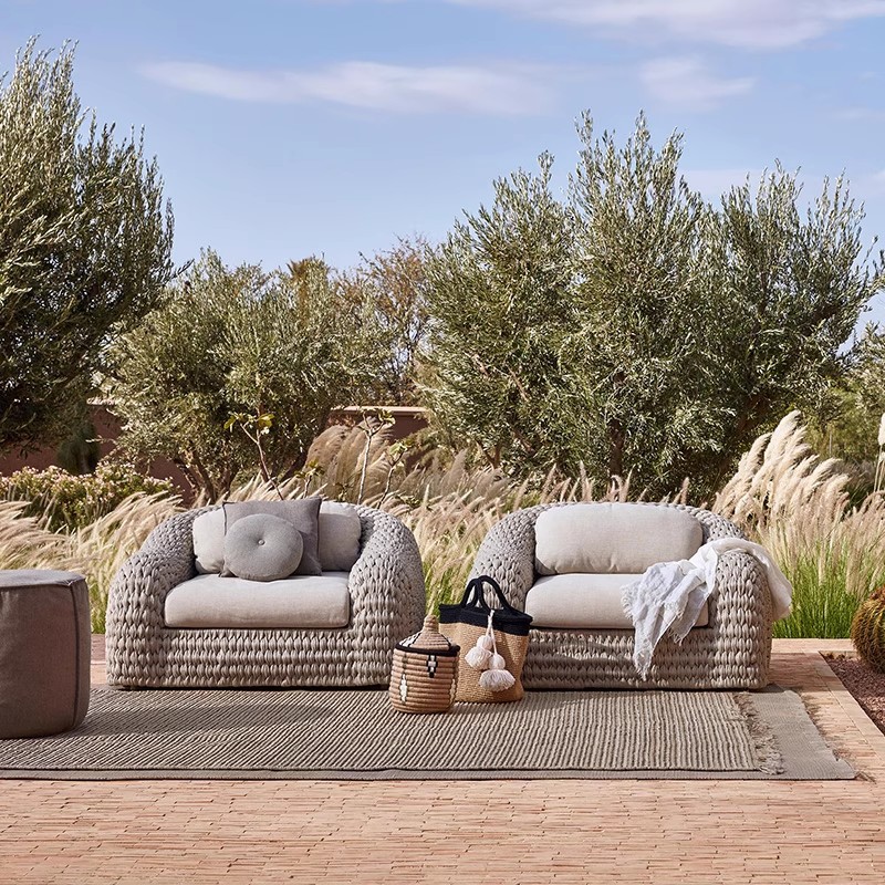 HYS Kombinasi Sofa Rotan Luar  - Outdoor Furniture Teak ulasan dan harga