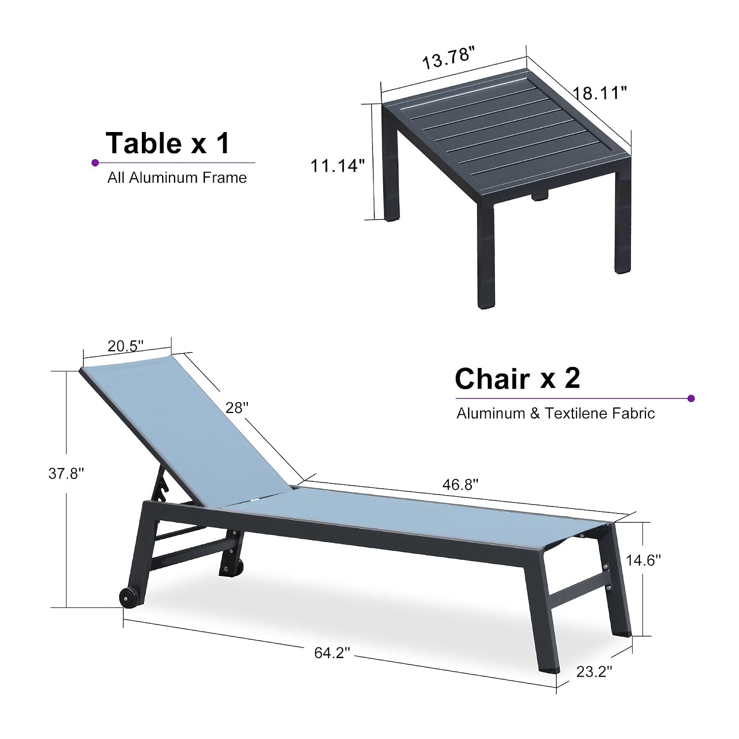 Set Kursi Santai Textilene Cep - Outdoor Furniture Quick Dry ulasan dan harga